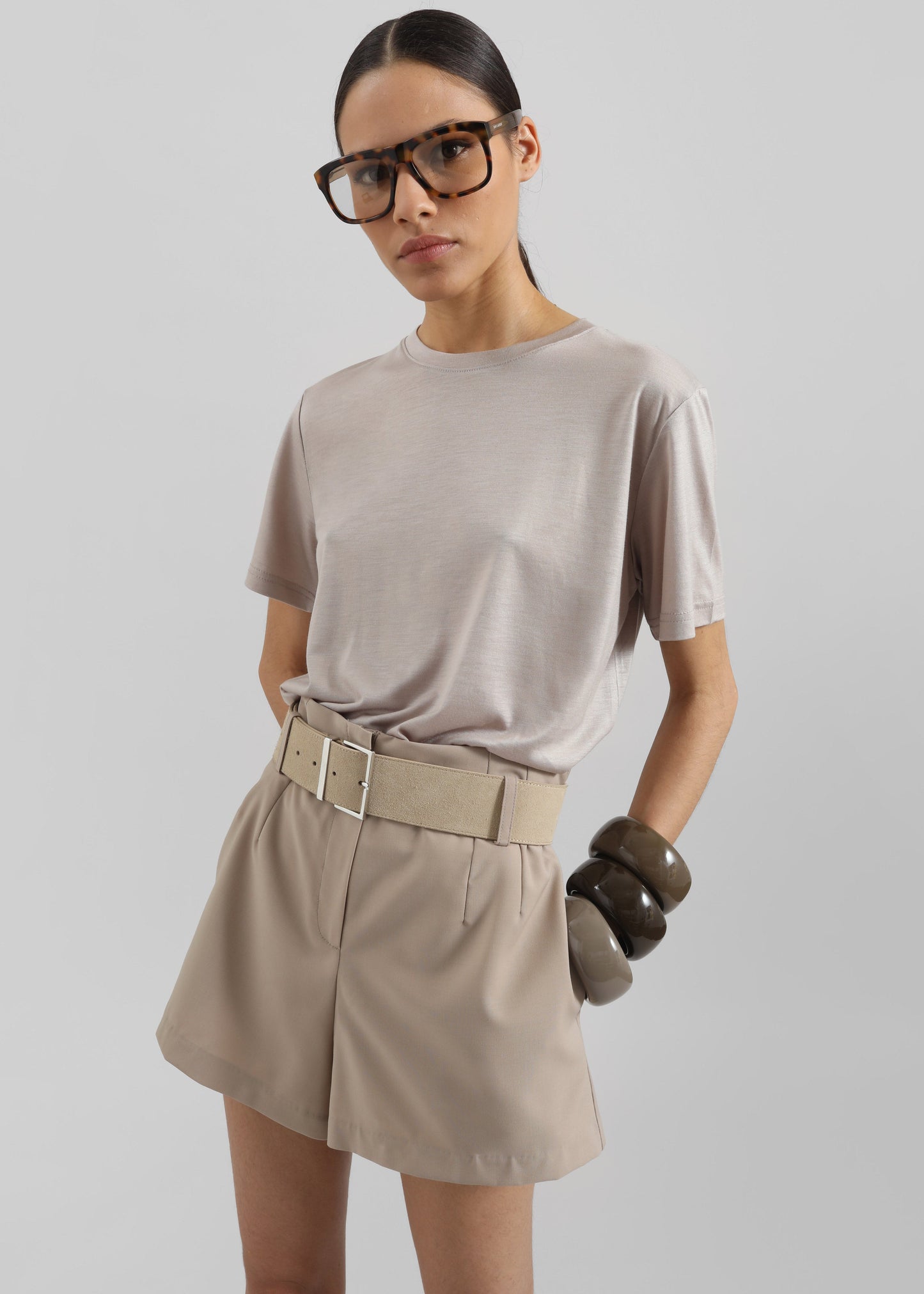 Amal Tee - Light Taupe