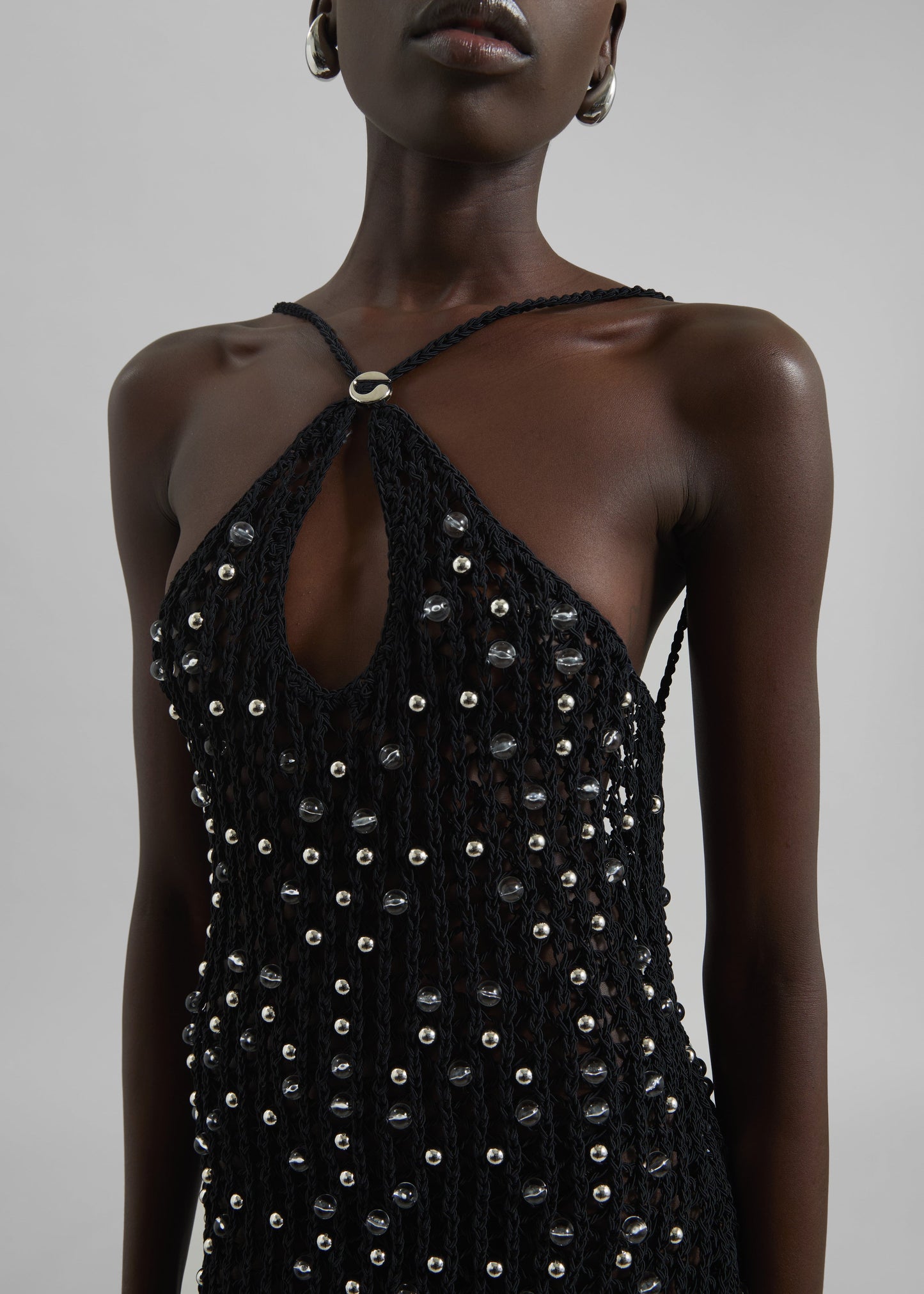 Coperni Beaded Knitted Dress - Black