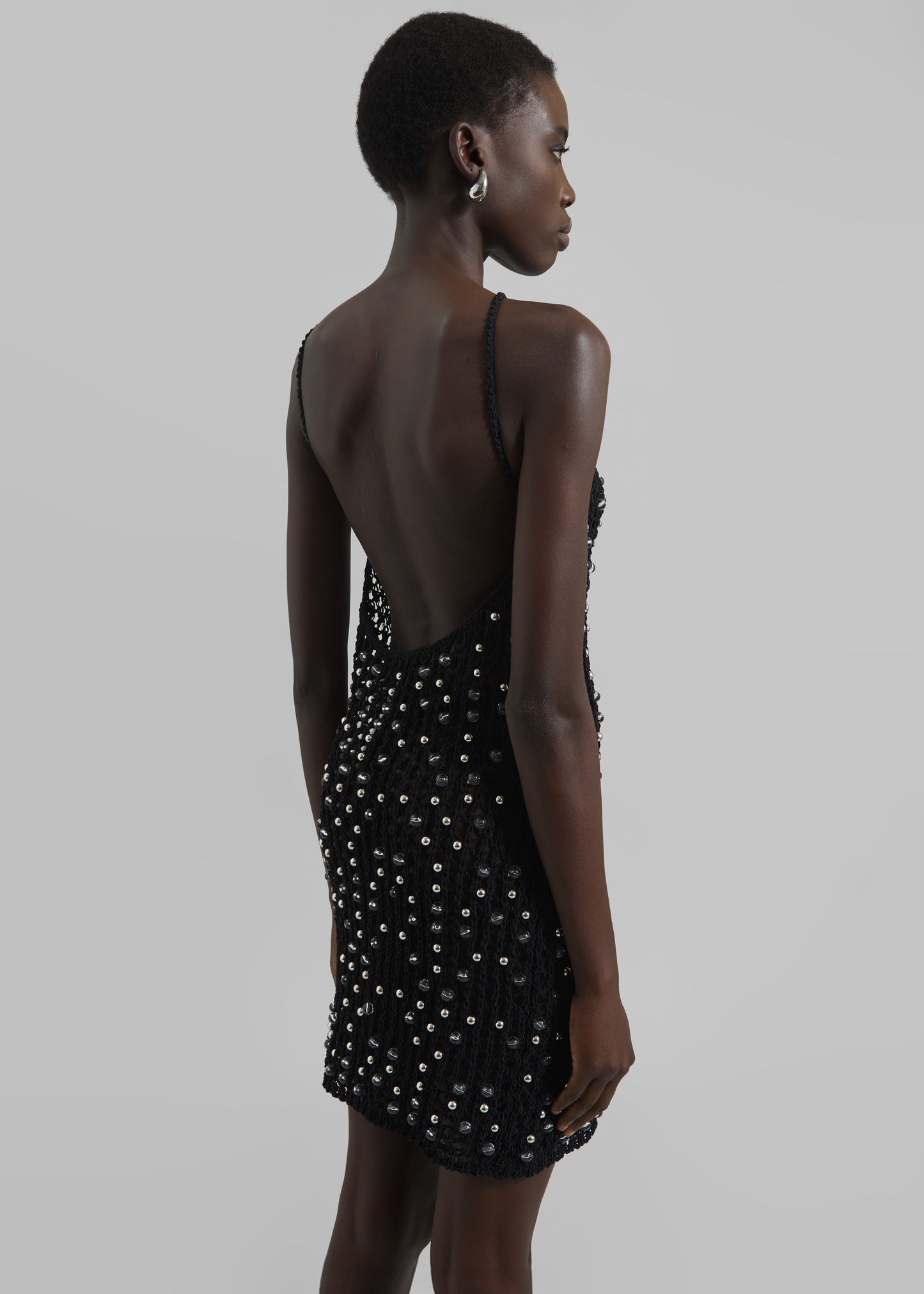 Coperni Beaded Knitted Dress - Black