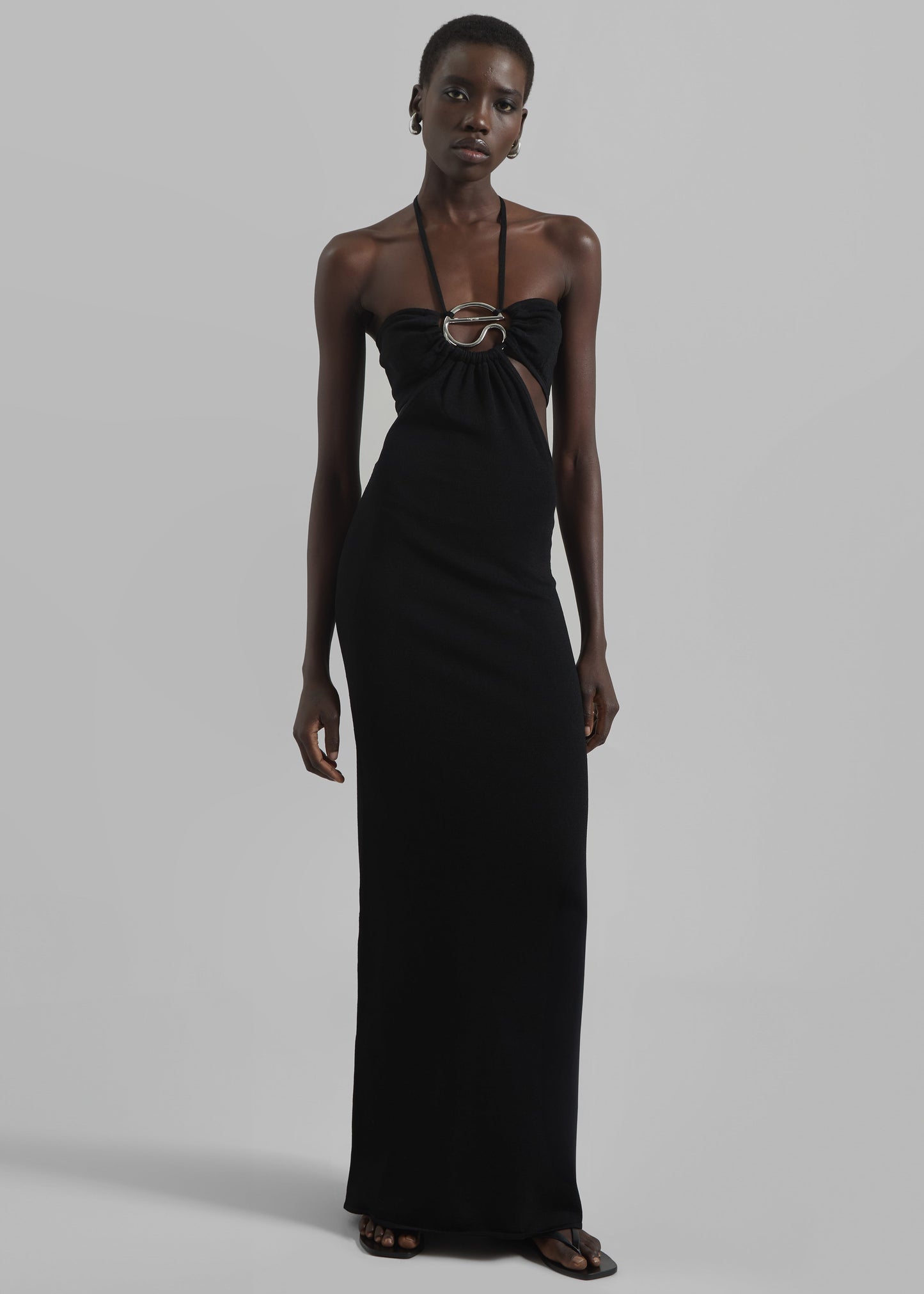 Coperni Knitted Halter Dress - Black