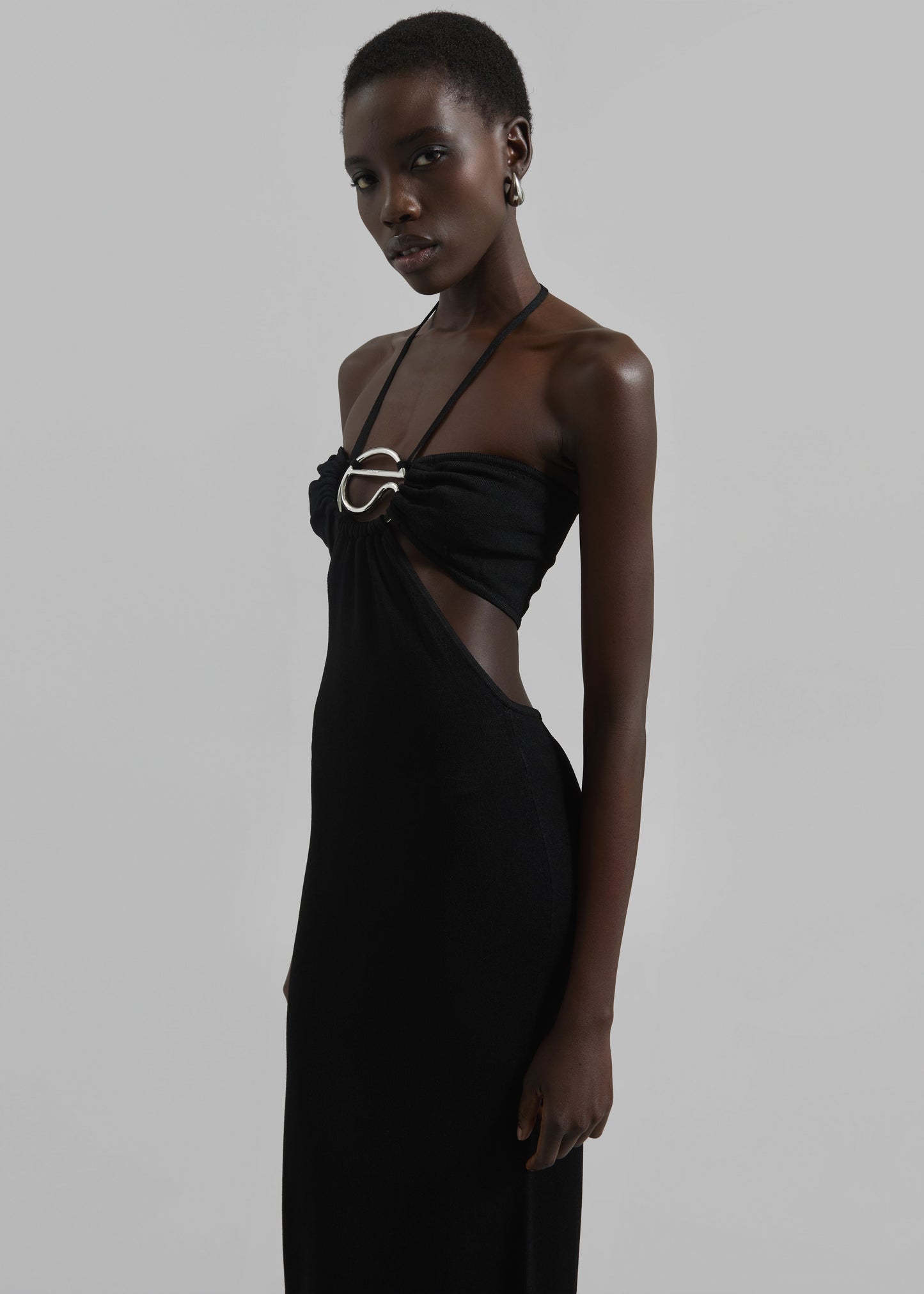 Coperni Knitted Halter Dress - Black