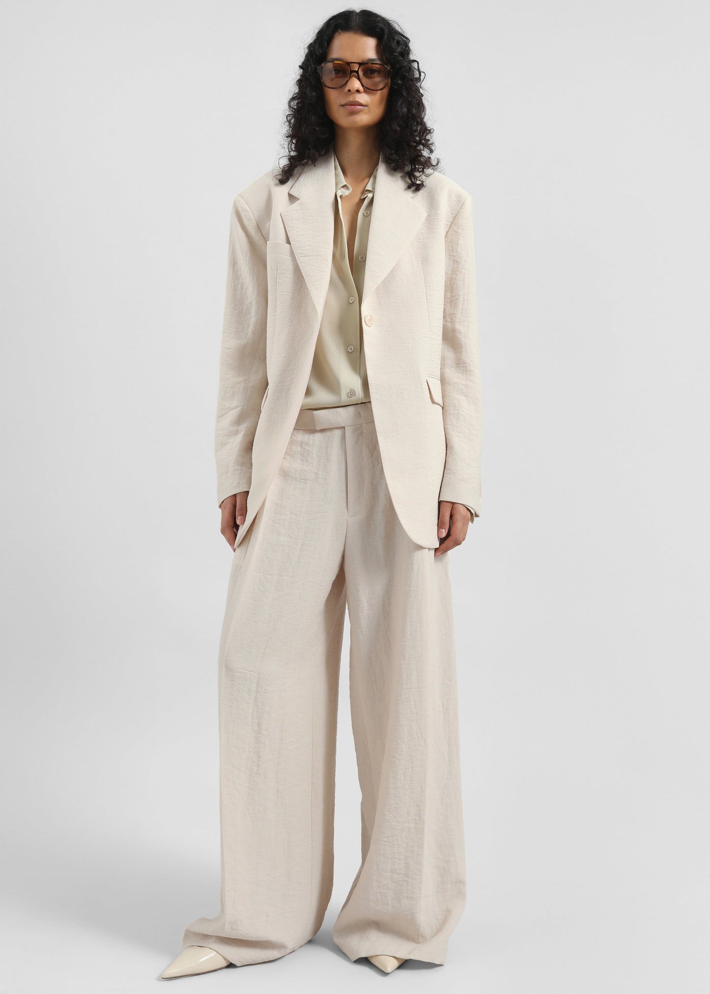 Yasmine Oversized Blazer - Light Beige