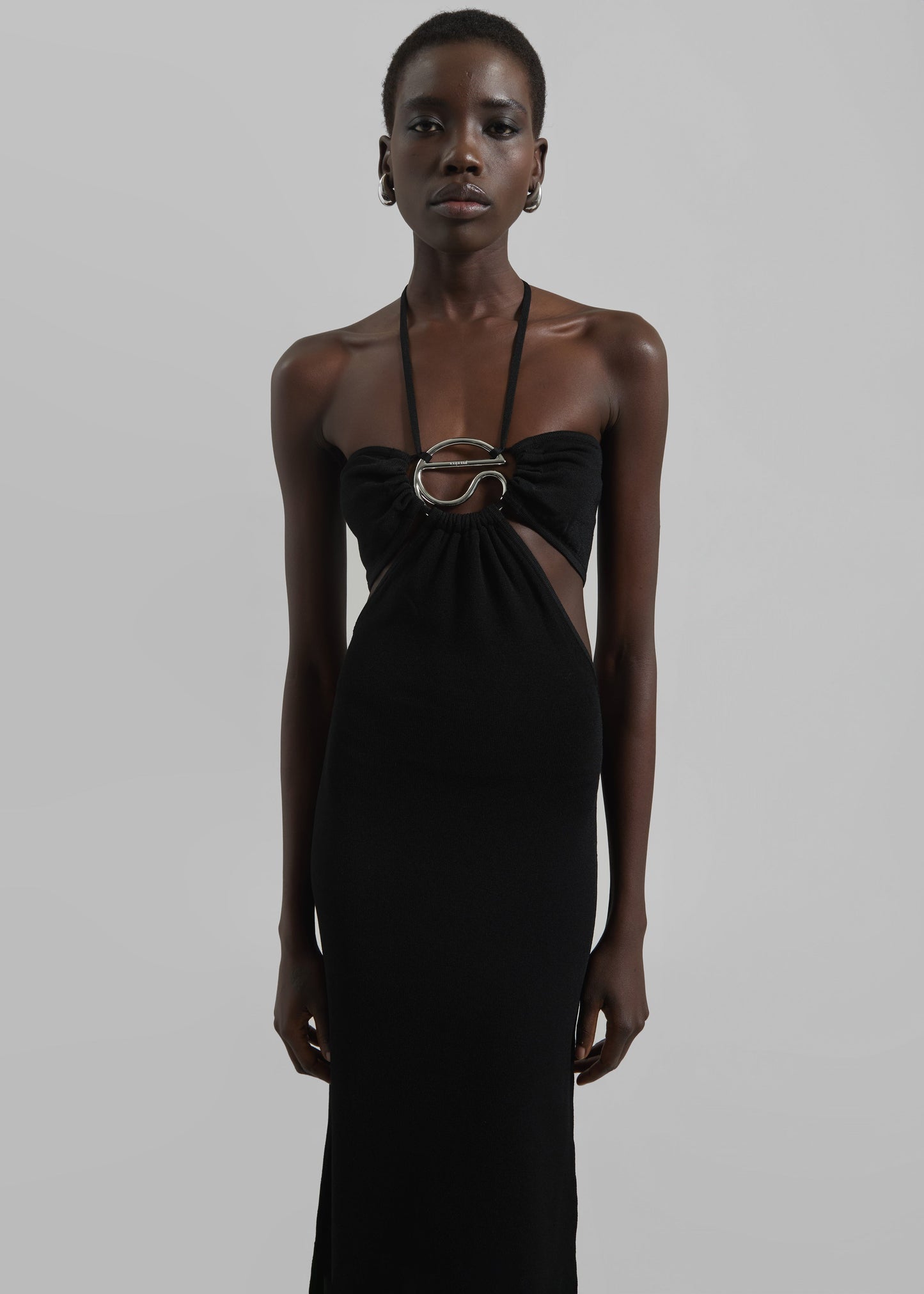 Coperni Knitted Halter Dress - Black