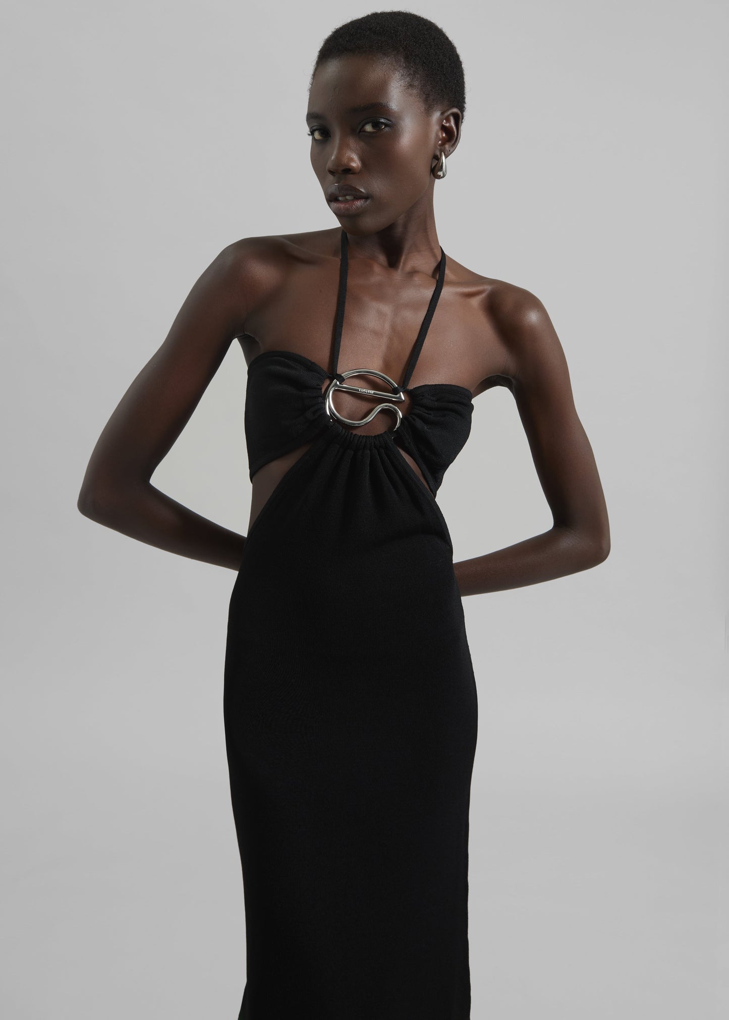 Coperni Knitted Halter Dress - Black