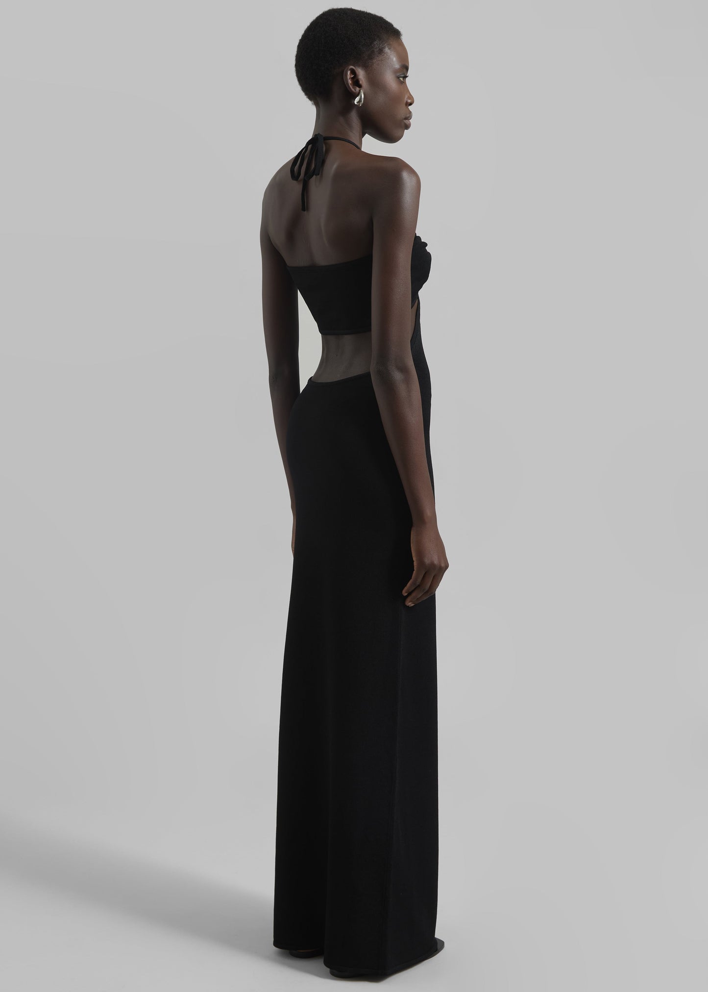 Coperni Knitted Halter Dress - Black