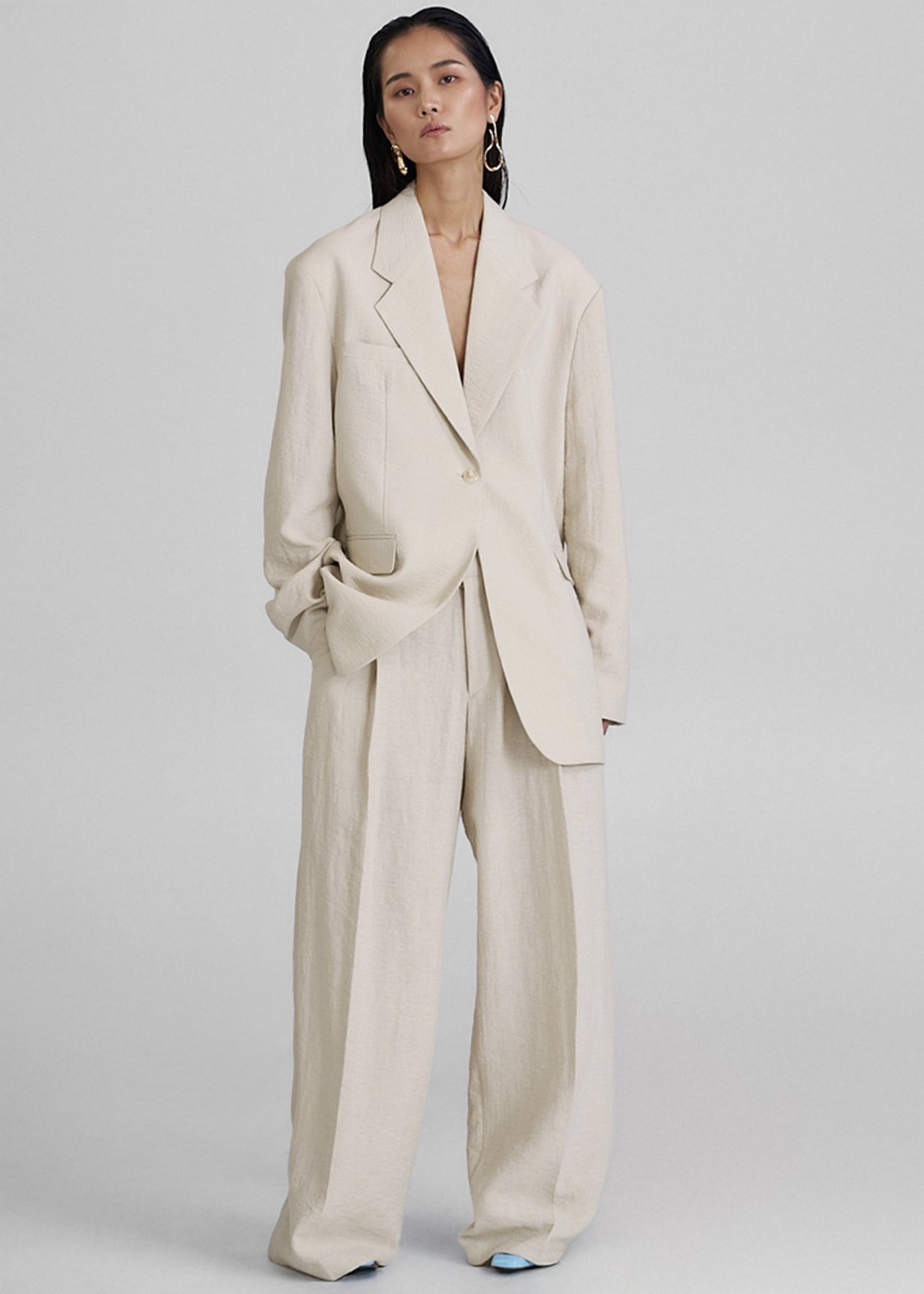 Yasmine Oversized Blazer - Light Beige