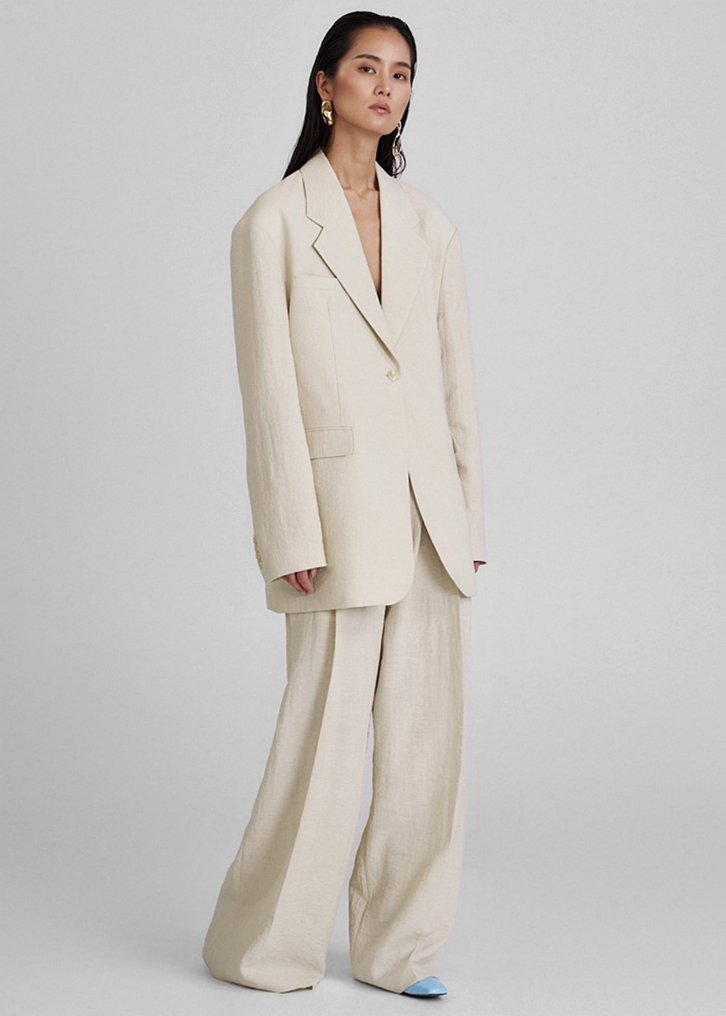 Yasmine Oversized Blazer - Light Beige