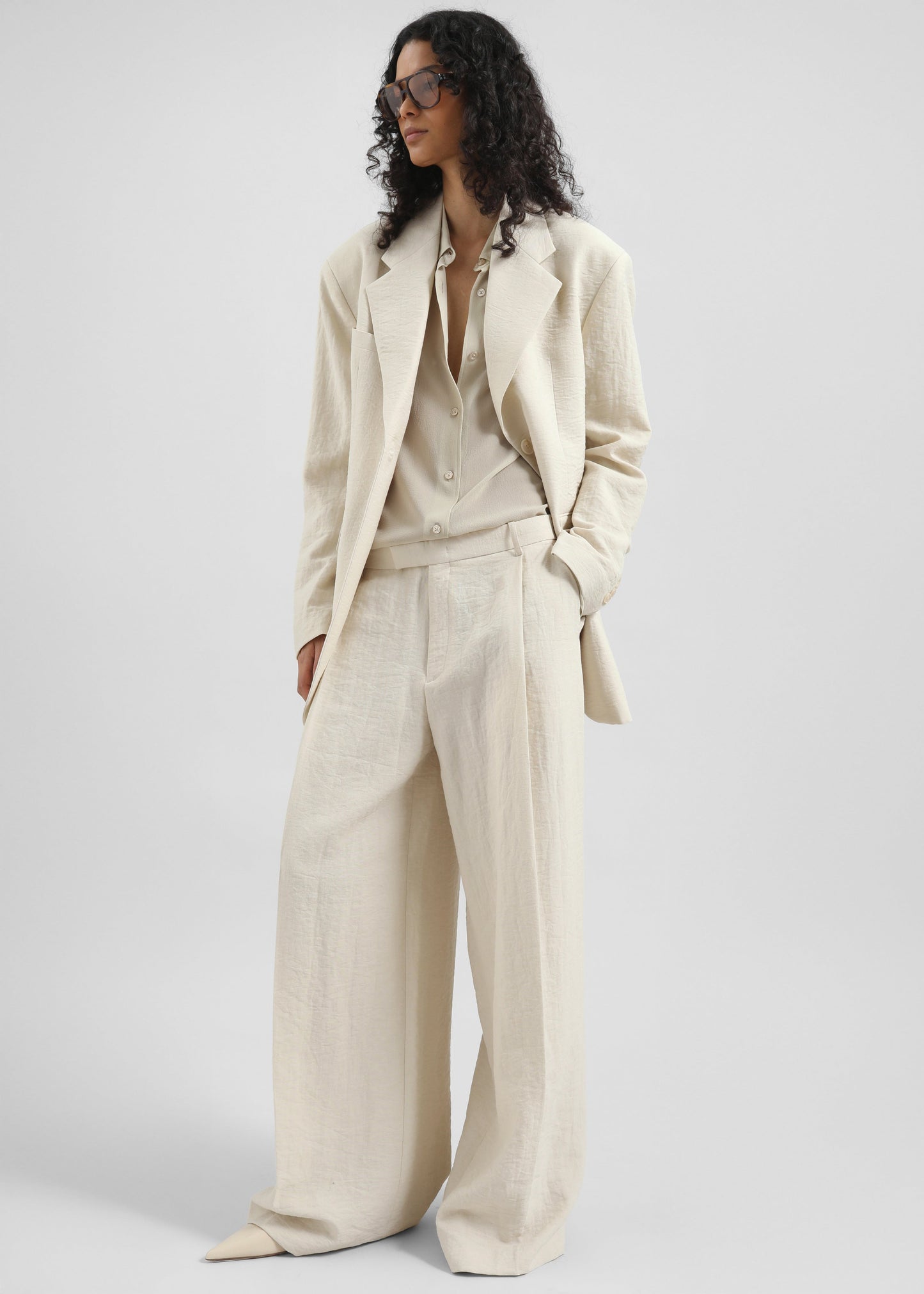 Yasmine Oversized Blazer - Light Beige